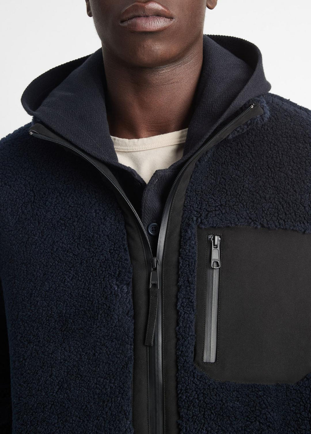 Sherpa Zip Jacket in Jackets - COASTAL BLUE | VINCE Men