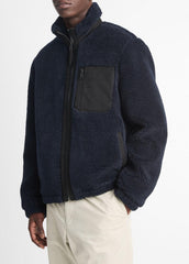 Sherpa Zip Jacket in Jackets - COASTAL BLUE | VINCE Men