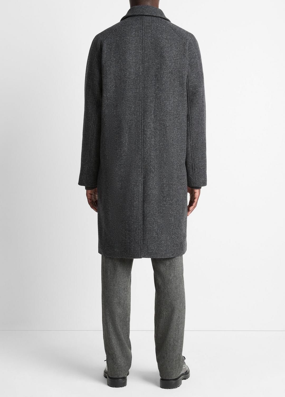 Italian Wool-Blend Balmacaan Coat in Coats - HEATHER CHARCOAL | VINCE Men