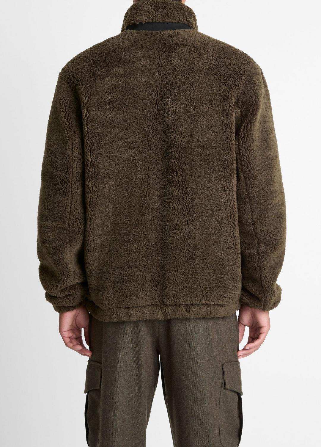 Sherpa Zip Jacket in Jackets - DARK LEAF | VINCE Men