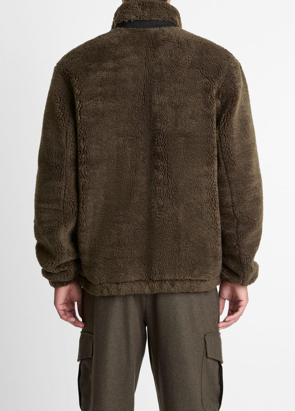 Sherpa Zip Jacket in Jackets - DARK LEAF | VINCE Men