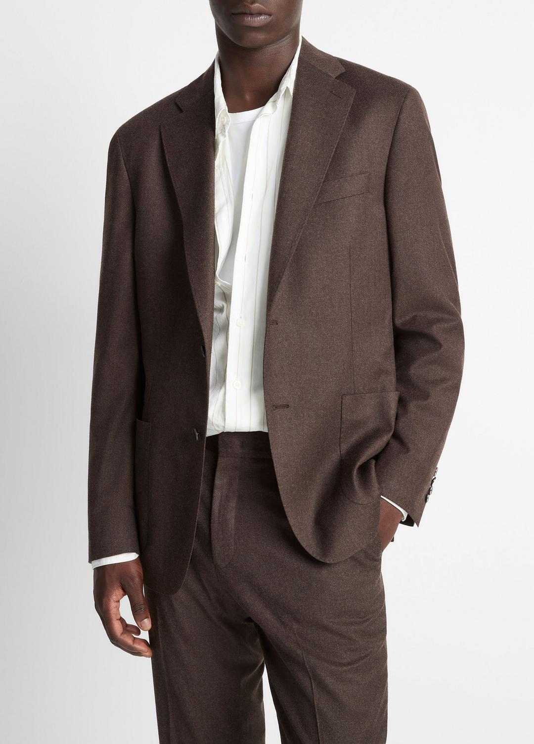 Wool-Silk Relaxed Sport Coat in Blazers - BROWN | VINCE Men
