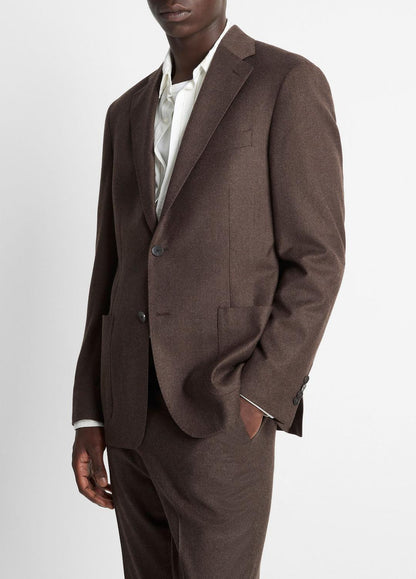 Wool-Silk Relaxed Sport Coat in Blazers - BROWN | VINCE Men