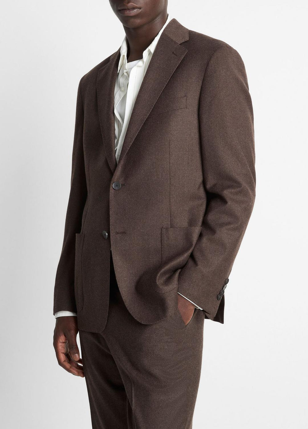 Wool-Silk Relaxed Sport Coat in Blazers - BROWN | VINCE Men