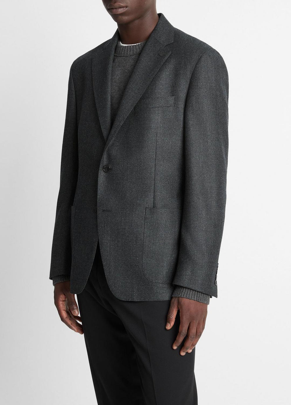 Wool Relaxed Sport Coat in Blazers - CHARCOAL | VINCE Men