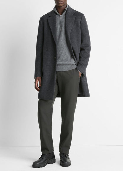 Classic Italian Wool-Blend Coat in Jackets & Outerwear - HEATHER CHARCOAL | VINCE Men