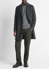 Classic Italian Wool-Blend Coat in Jackets & Outerwear - HEATHER CHARCOAL | VINCE Men