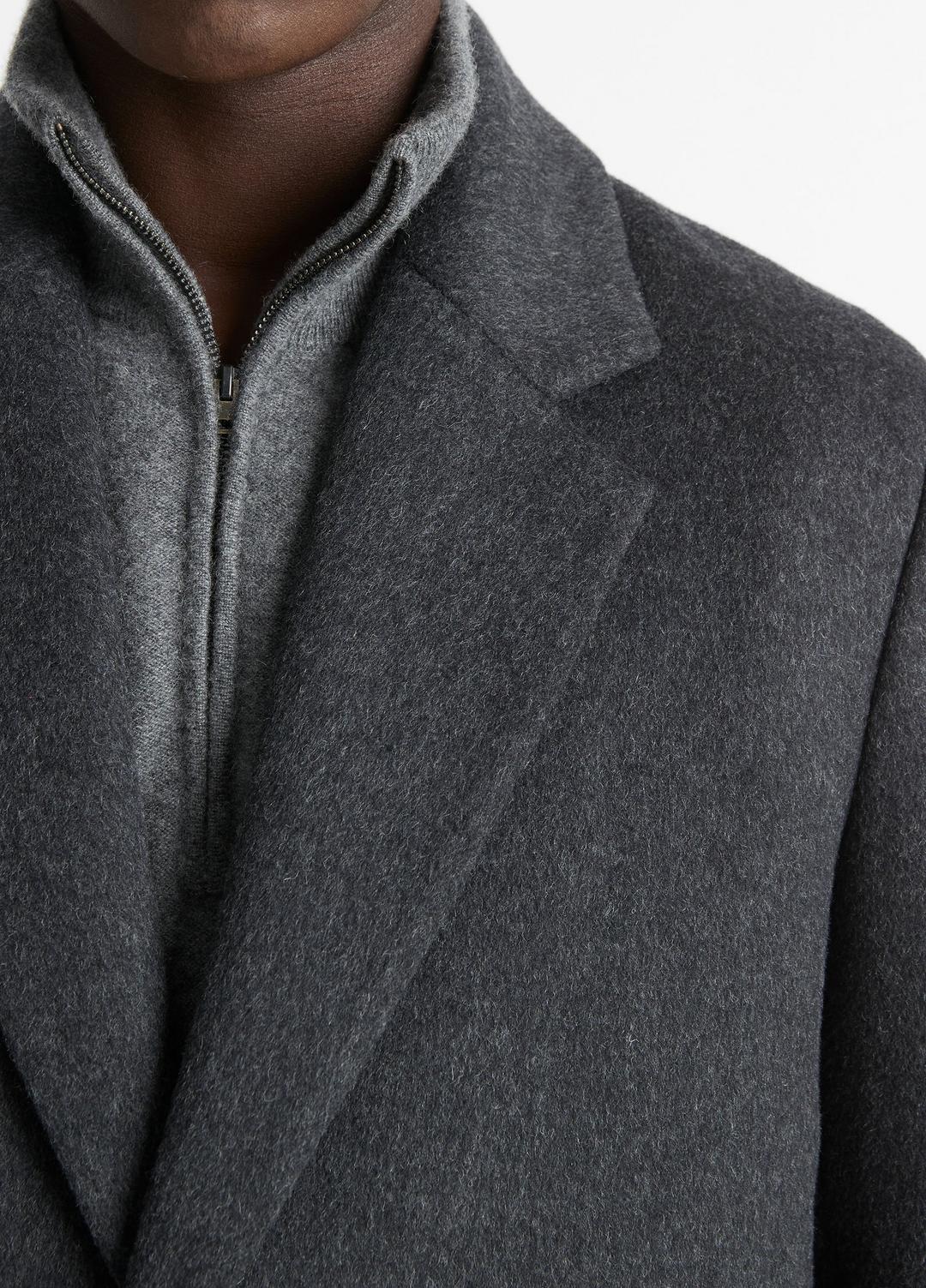 Classic Italian Wool-Blend Coat in Jackets & Outerwear - HEATHER CHARCOAL | VINCE Men