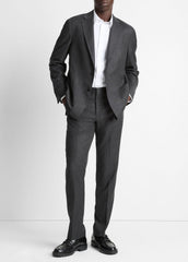 Wool-Silk Flannel Relaxed Sport Coat in Blazers - CHARCOAL | VINCE Men