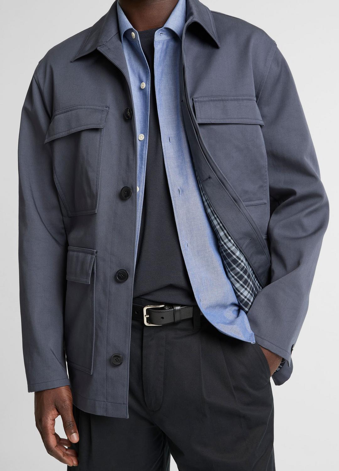 Brushed Cotton Twill Chore Coat in Coats - STUDIO | VINCE Men