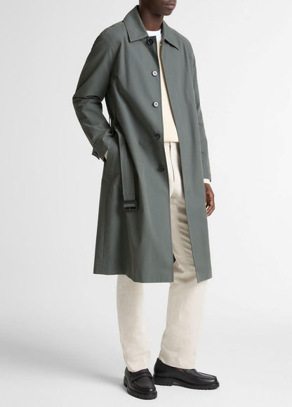 Cotton-Blend Single-Breasted Trench Coat in Coats - SLATE | VINCE Men