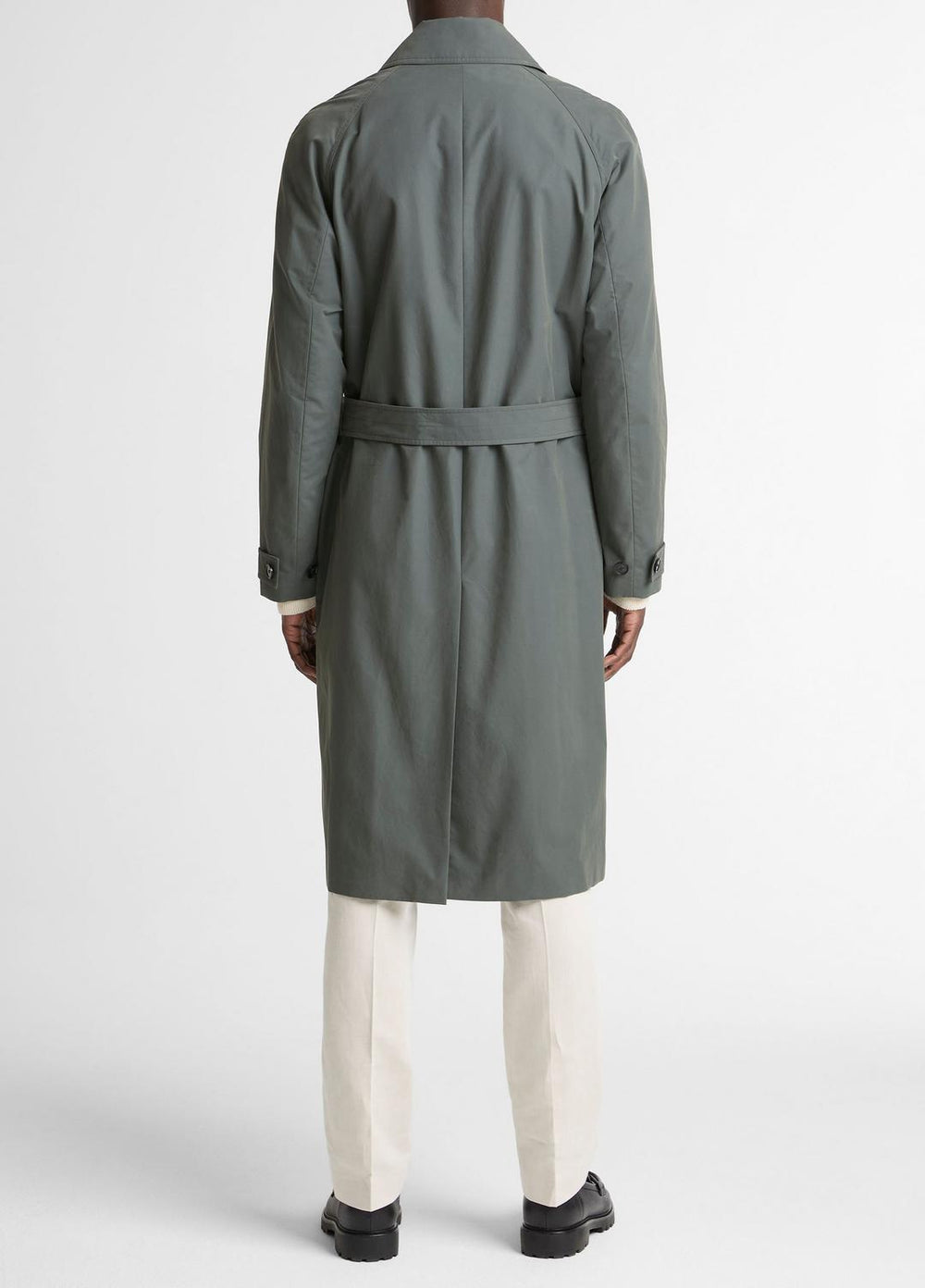 Cotton-Blend Single-Breasted Trench Coat in Coats - SLATE | VINCE Men