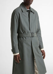 Cotton-Blend Single-Breasted Trench Coat in Coats - SLATE | VINCE Men