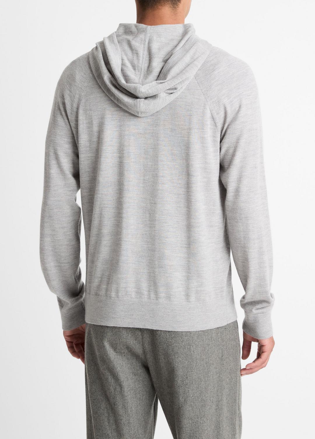 Featherweight Merino Wool-Cashmere Hoodie in Sweatshirts & Hoodies - HEATHER GREY | VINCE Men
