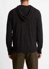 Featherweight Merino Wool-Cashmere Hoodie in Sweatshirts & Hoodies - BLACK | VINCE Men