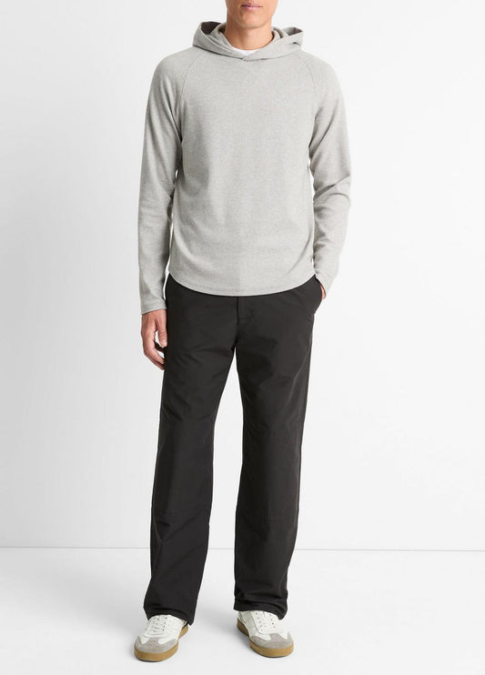 Broken Twill Pullover Hoodie in Sweatshirts & Hoodies - HEATHER GREY/OFF WHITE | VINCE Men