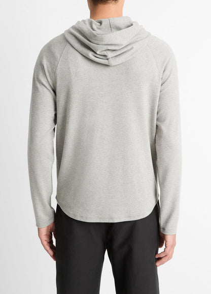 Broken Twill Pullover Hoodie in Sweatshirts & Hoodies - HEATHER GREY/OFF WHITE | VINCE Men