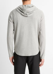 Broken Twill Pullover Hoodie in Sweatshirts & Hoodies - HEATHER GREY/OFF WHITE | VINCE Men