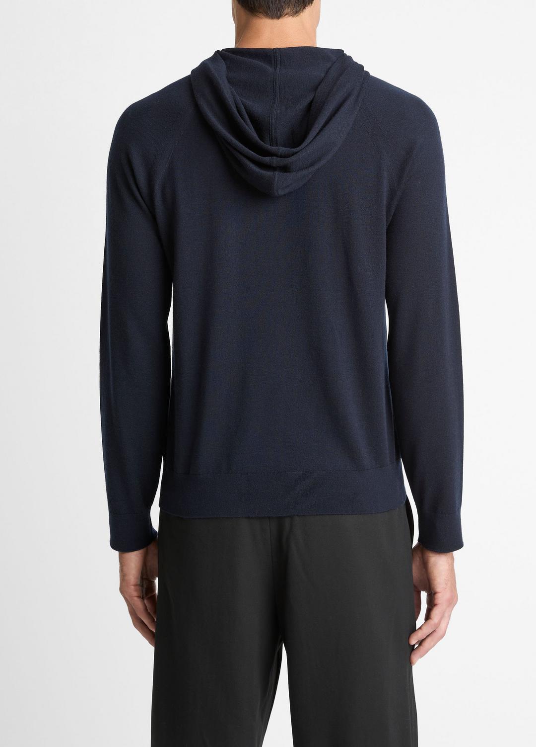 Featherweight Merino Wool-Cashmere Hoodie in Sweatshirts & Hoodies - COASTAL BLUE | VINCE Men