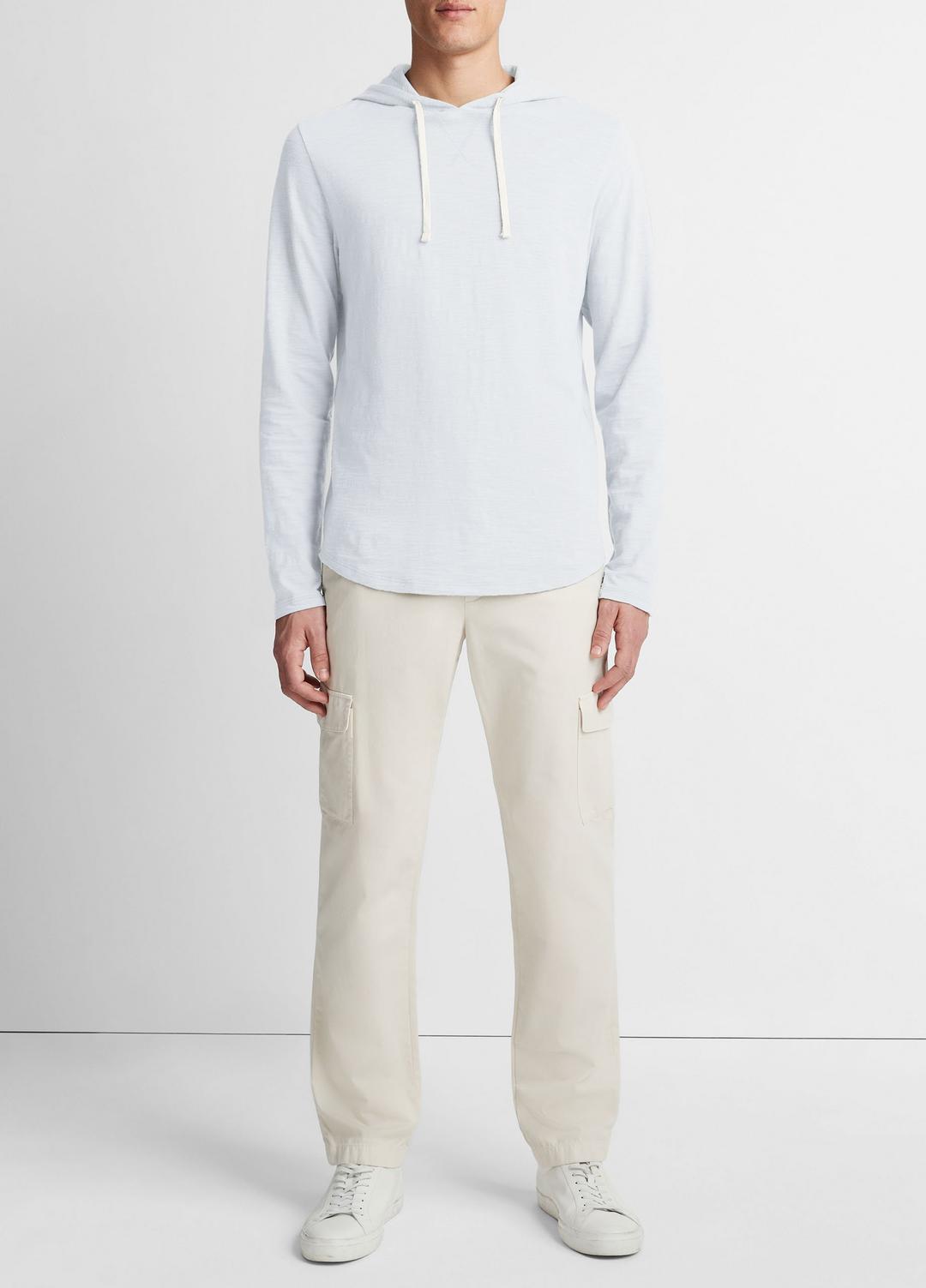 Textured Cotton Hoodie in Sweatshirts & Hoodies - SHIRTING BLUE | VINCE Men