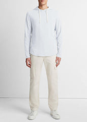 Textured Cotton Hoodie in Sweatshirts & Hoodies - SHIRTING BLUE | VINCE Men