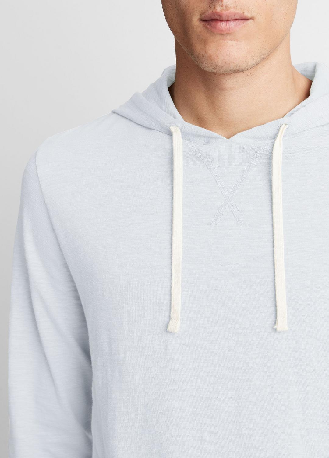 Textured Cotton Hoodie in Sweatshirts & Hoodies - SHIRTING BLUE | VINCE Men