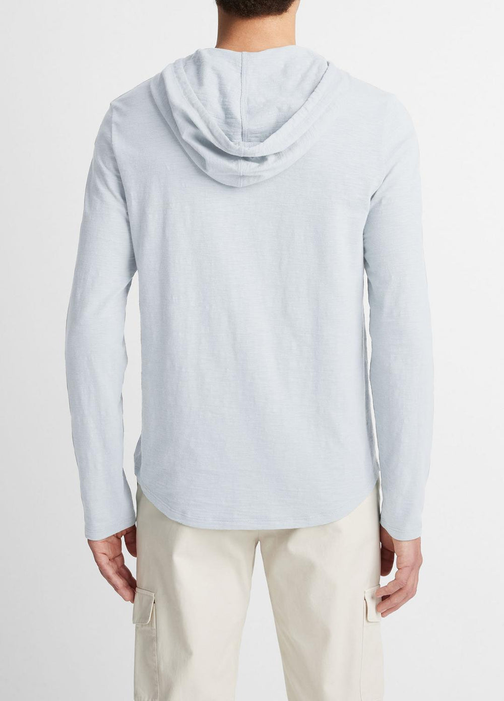 Textured Cotton Hoodie in Sweatshirts & Hoodies - SHIRTING BLUE | VINCE Men
