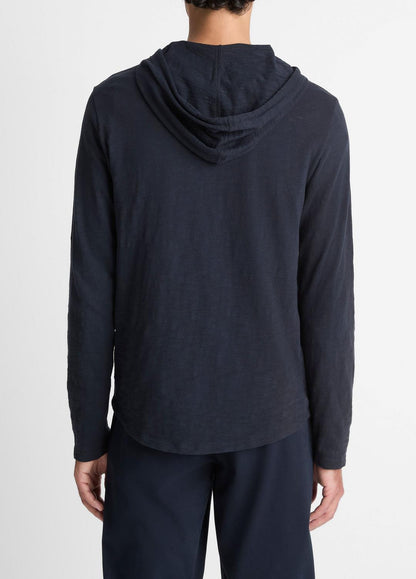 Textured Cotton Hoodie in Sweatshirts & Hoodies - COASTAL BLUE | VINCE Men