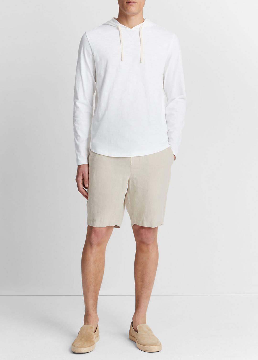 Textured Cotton Hoodie in Sweatshirts & Hoodies - OPTIC WHITE | VINCE Men