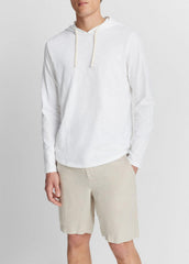Textured Cotton Hoodie in Sweatshirts & Hoodies - OPTIC WHITE | VINCE Men