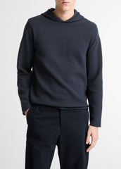 Variegated Stripe Double-Face Cotton-Blend Hoodie in Sweatshirts & Hoodies - COASTAL BLUE/COASTAL BLUE | VINCE Men