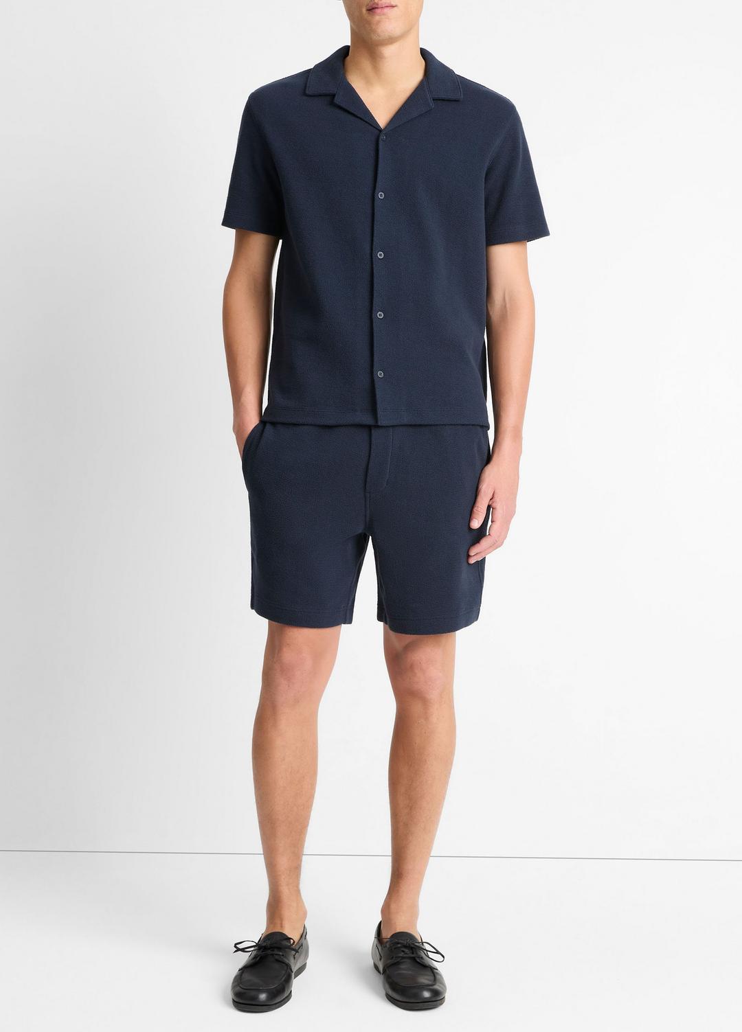 Cotton Bouclé Pull-On Short in Shorts - COASTAL BLUE | VINCE Men