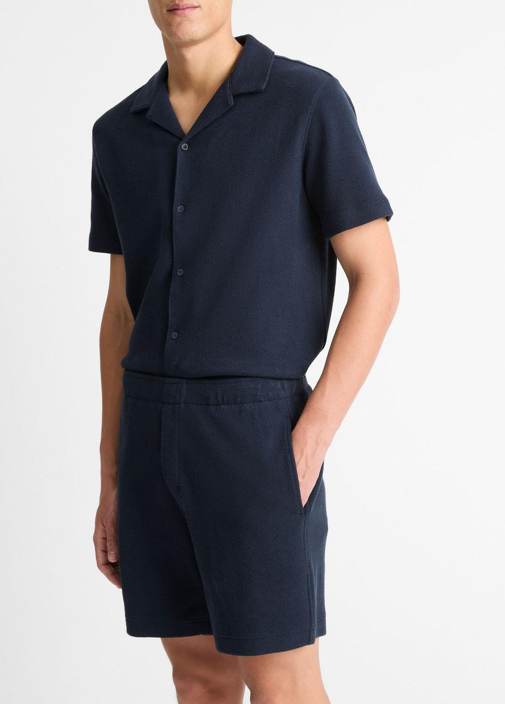 Cotton Bouclé Pull-On Short in Shorts - COASTAL BLUE | VINCE Men