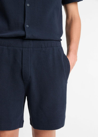 Cotton Bouclé Pull-On Short in Shorts - COASTAL BLUE | VINCE Men