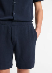 Cotton Bouclé Pull-On Short in Shorts - COASTAL BLUE | VINCE Men