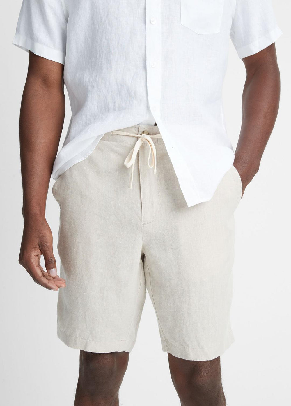 Hemp Drawstring Short in Shorts - PUMICE ROCK | VINCE Men