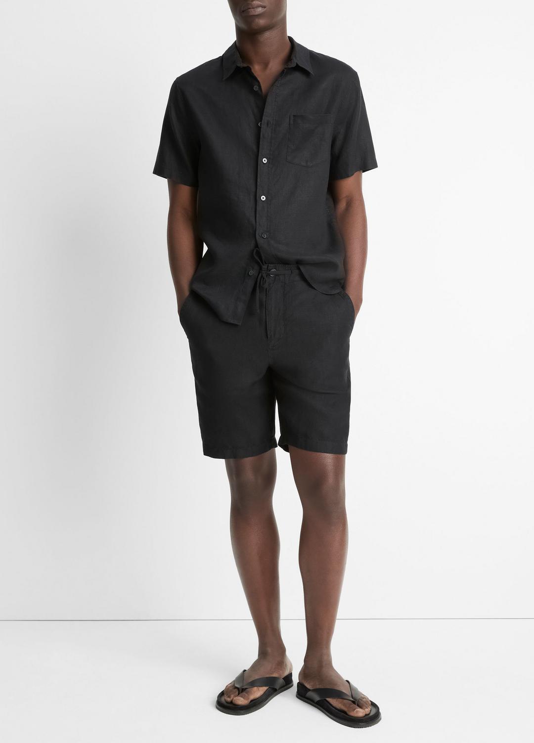 Hemp Drawstring Short in Shorts - BLACK | VINCE Men
