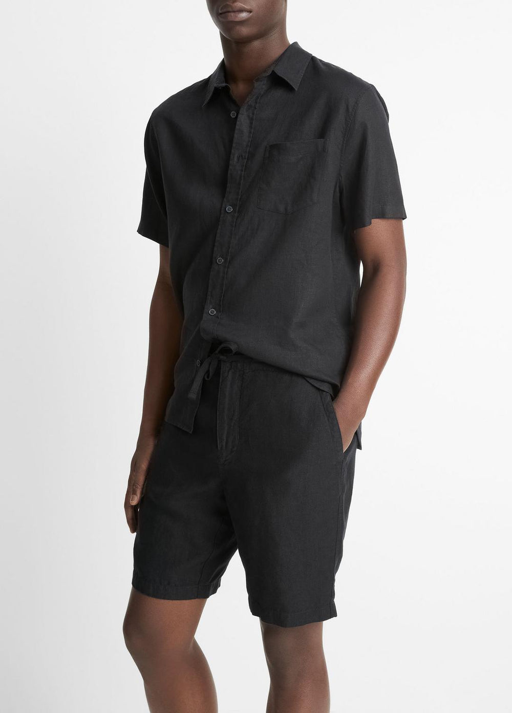 Hemp Drawstring Short in Shorts - BLACK | VINCE Men
