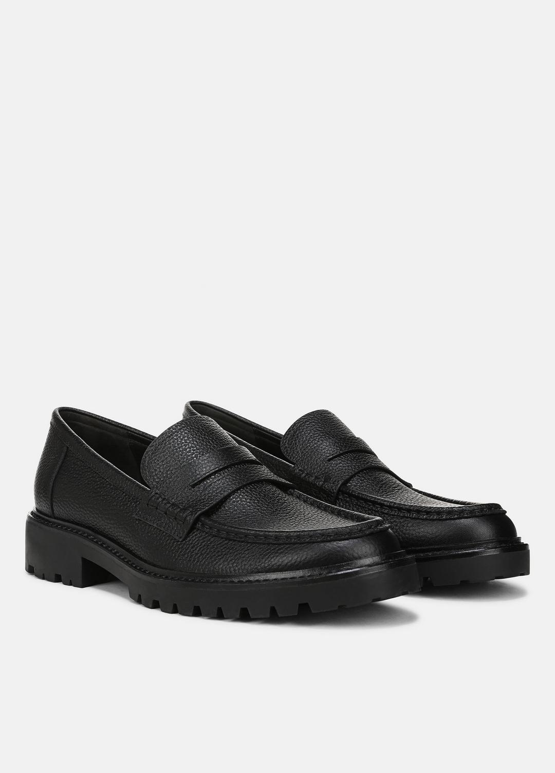 Delmore Leather Lug-Sole Loafer in Loafers - BLACK | VINCE Men