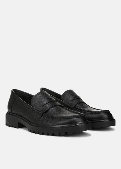 Delmore Leather Lug-Sole Loafer in Loafers - BLACK | VINCE Men