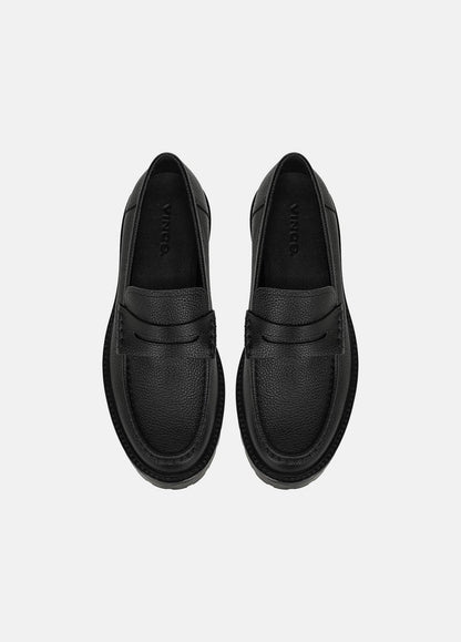 Delmore Leather Lug-Sole Loafer in Loafers - BLACK | VINCE Men