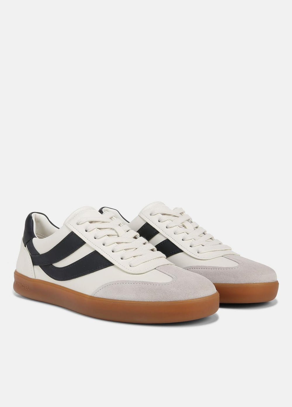Oasis Leather Sneaker in Sneakers - MILK/NIGHT BLUE | VINCE Men