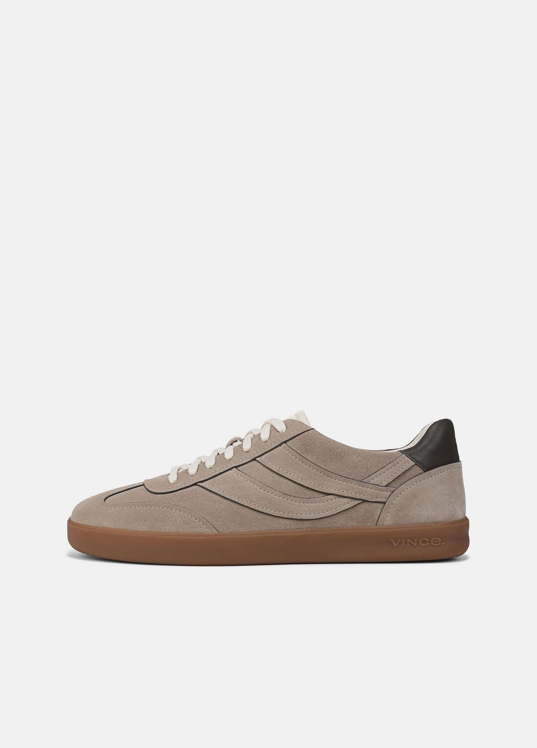 Oasis Contrast-Edge Suede & Leather Sneaker in Sneakers - SANDSTORM/COCOA BROWN | VINCE Men