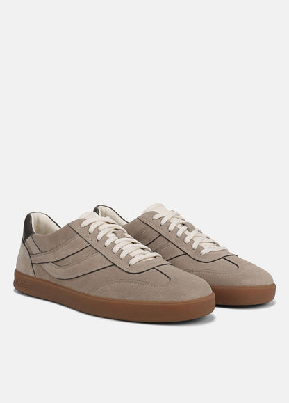 Oasis Contrast-Edge Suede & Leather Sneaker in Sneakers - SANDSTORM/COCOA BROWN | VINCE Men