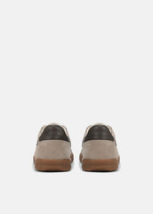 Oasis Contrast-Edge Suede & Leather Sneaker in Sneakers - SANDSTORM/COCOA BROWN | VINCE Men