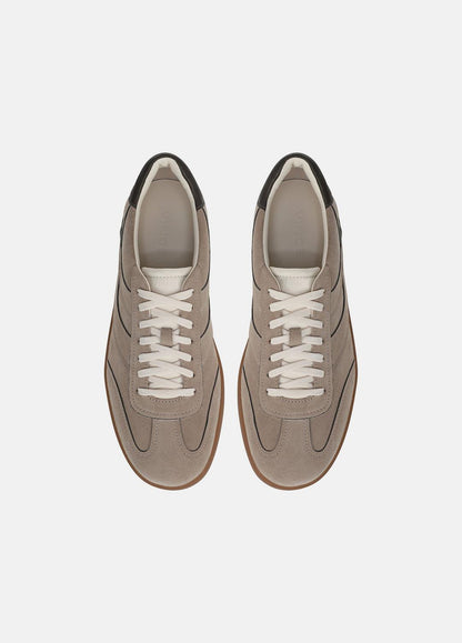 Oasis Contrast-Edge Suede & Leather Sneaker in Sneakers - SANDSTORM/COCOA BROWN | VINCE Men