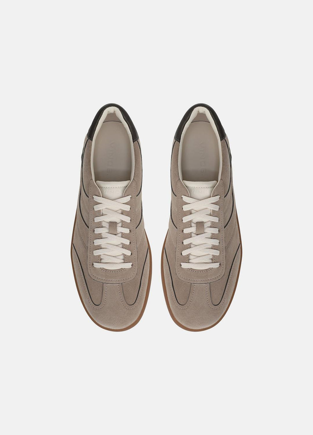 Oasis Contrast-Edge Suede & Leather Sneaker in Sneakers - SANDSTORM/COCOA BROWN | VINCE Men