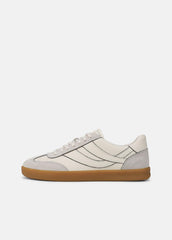 Oasis Contrast-Edge Leather & Suede Sneaker in Sneakers - HORCHATA/PEBBLE WHITE | VINCE Men
