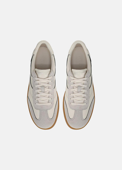 Oasis Contrast-Edge Leather & Suede Sneaker in Sneakers - HORCHATA/PEBBLE WHITE | VINCE Men