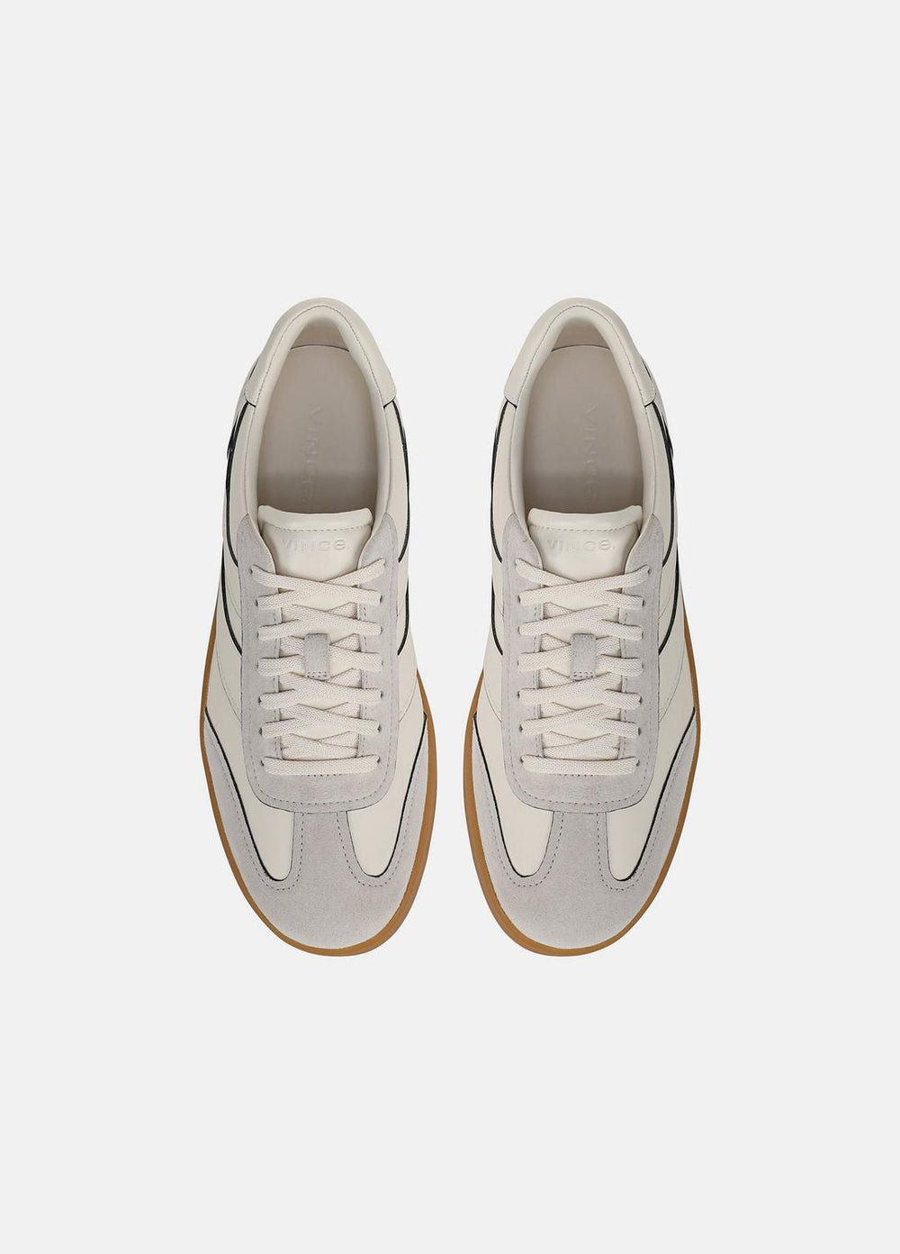 Oasis Contrast-Edge Leather & Suede Sneaker in Sneakers - HORCHATA/PEBBLE WHITE | VINCE Men